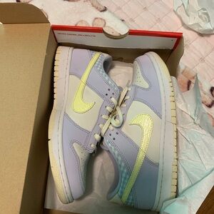 Nike Dunks - Light Purple and Soft Yellow